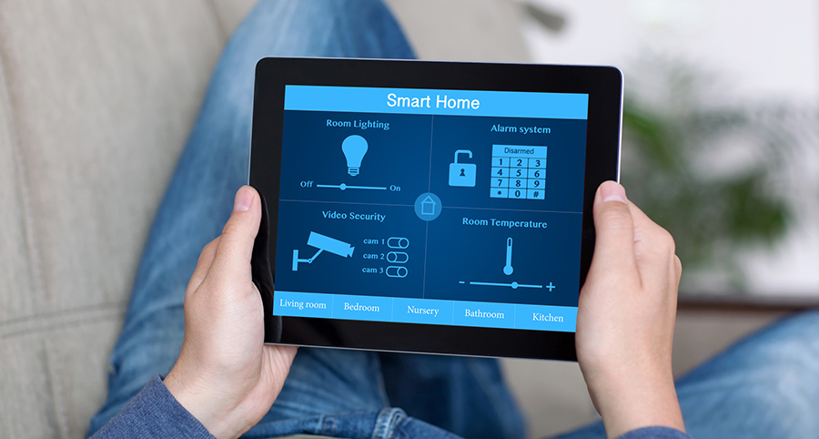 The ability to access and control security components from a mobile device is one of the top smart home trends in Corpus Christi. Close-up of smart home security app.